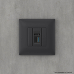 USB 3.0 розетка одинарная в стену, тип А-А, "Avanti", "Черный матовый"