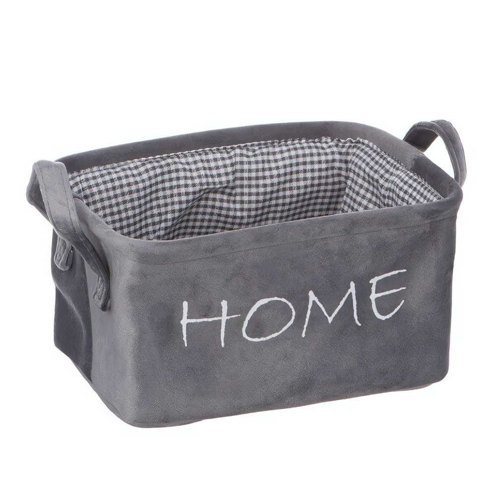 Корзина для хранения "Велюр", Д250 Ш190 В140, серый