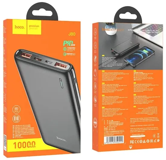 Внешний аккумулятор J80 10000 mah HOCO черный