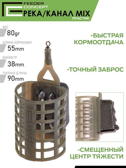 Набор пластиковых фидерных кормушек FC M6 РЕКА/КАНАЛ 6шт. (коробочная версия)