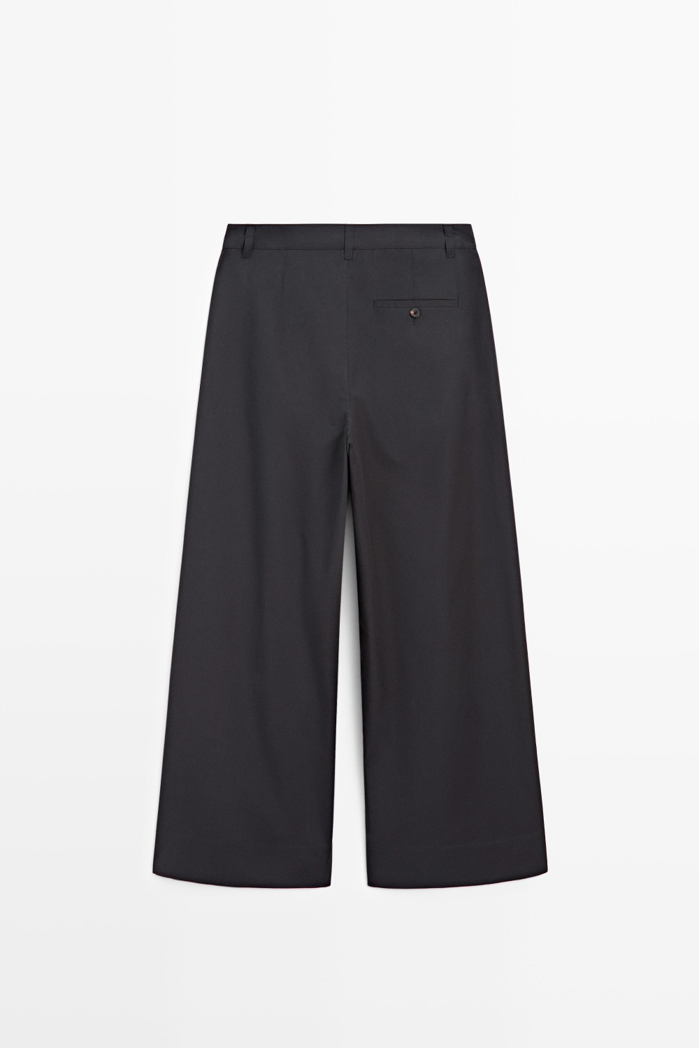 Massimo Dutti Широкие брюки со складками из поплина, светло-синий