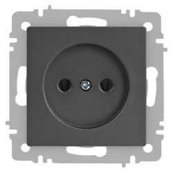 Розетка Intro Accent 6-201-07 2P 16А-250В IP20 СУ AL/CU графит