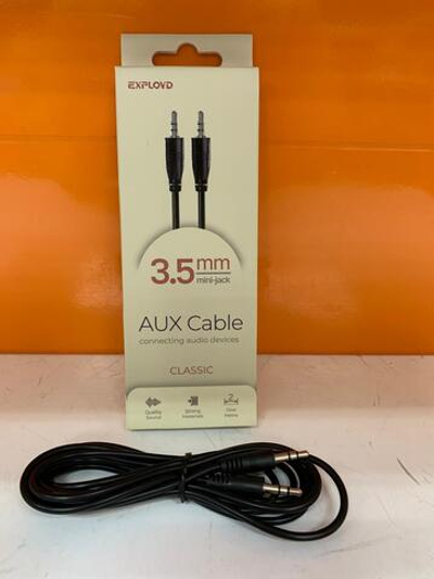 Кабель AUX, Jack 3,5mm(m) - Jack 3,5mm(m) Exployd EX-K-634, Classic, 2.0м, стерео, аудио, цвет: черный