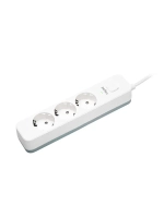 Сетевой фильтр Perfeo "POWER STREAM", 2500W, 1,5м, 3 розетки, белый.