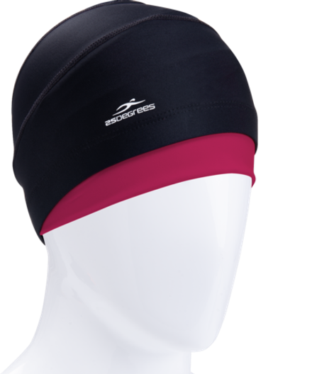 Шапочка для плавания Duplo Black/Raspberry, полиамид, для длинных волос