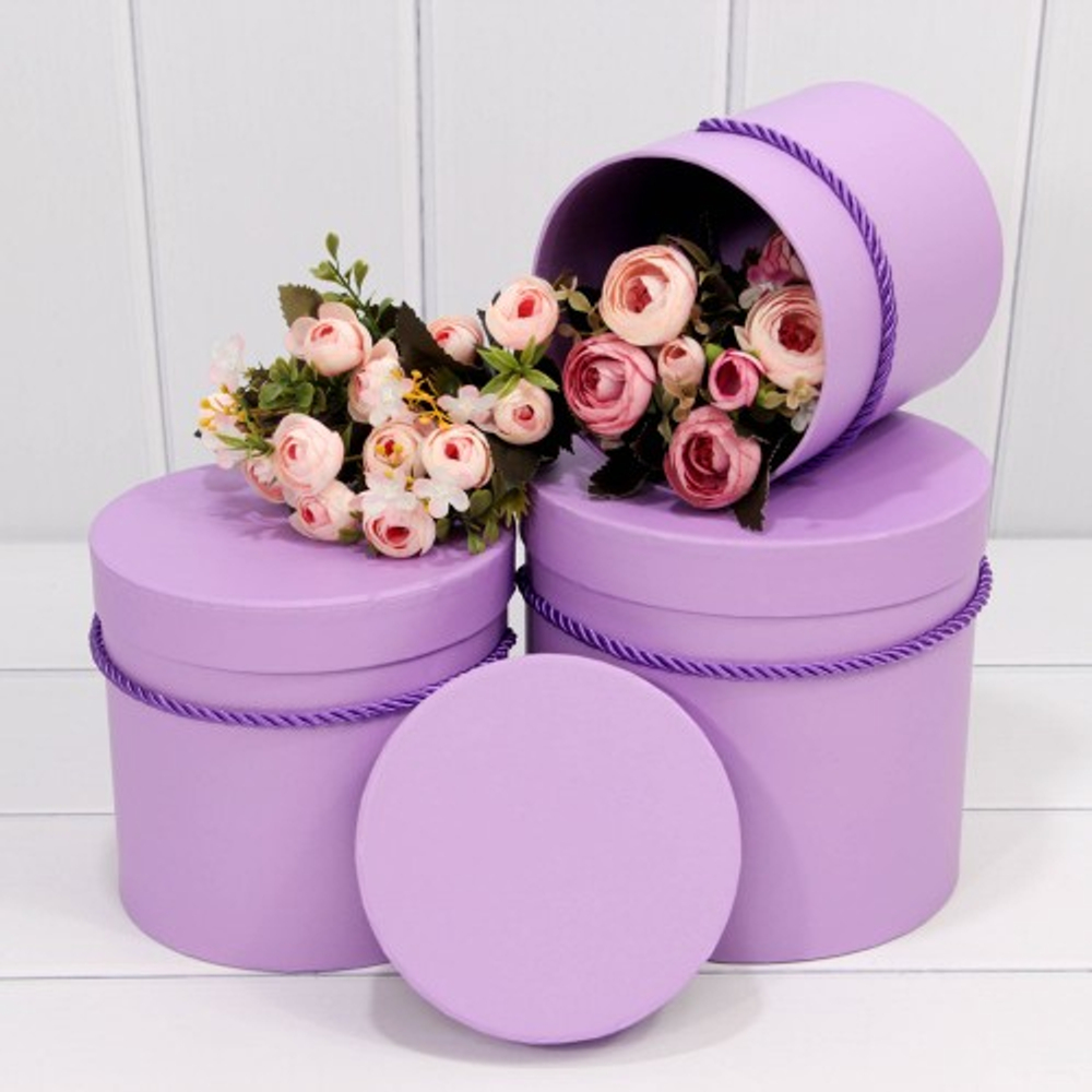 Коробка 18х17 см Набор 3 шт (Фиолетовый)