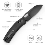 Складной туристический нож TRIVISA Lamb-03B клинок N690 рукоять G10 (черный-черный)