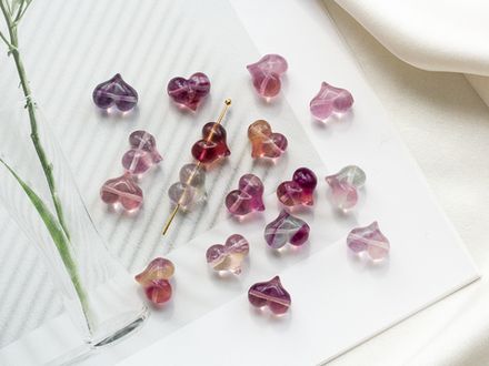 Бусина Сердце 12,5мм, флюорит (в ассортименте)