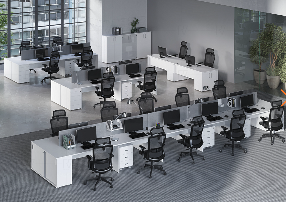 Рабочая станция на О-образном металлическом каркасе 2 места 2395 Onix