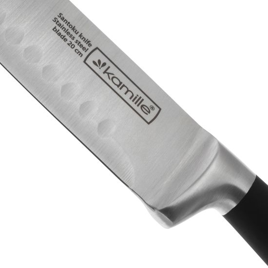 Нож кухонный "Сантоку" из нержавеющей стали Kamille КМ-5192 (лезвие 16 см, рукоятка 14,5 см)