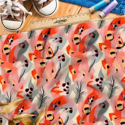 Ткань премиум атлас абстрактный пожар