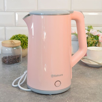 Чайник электрический 1,8л Sakura SA-2150GP, розовый/серый