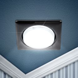 Светильник встраиваемый ЭРА KL71 BK /1 (к) под лампу GX53 черный металл термокольцо в комплекте | Встраиваемые светильники Для ламп GX53