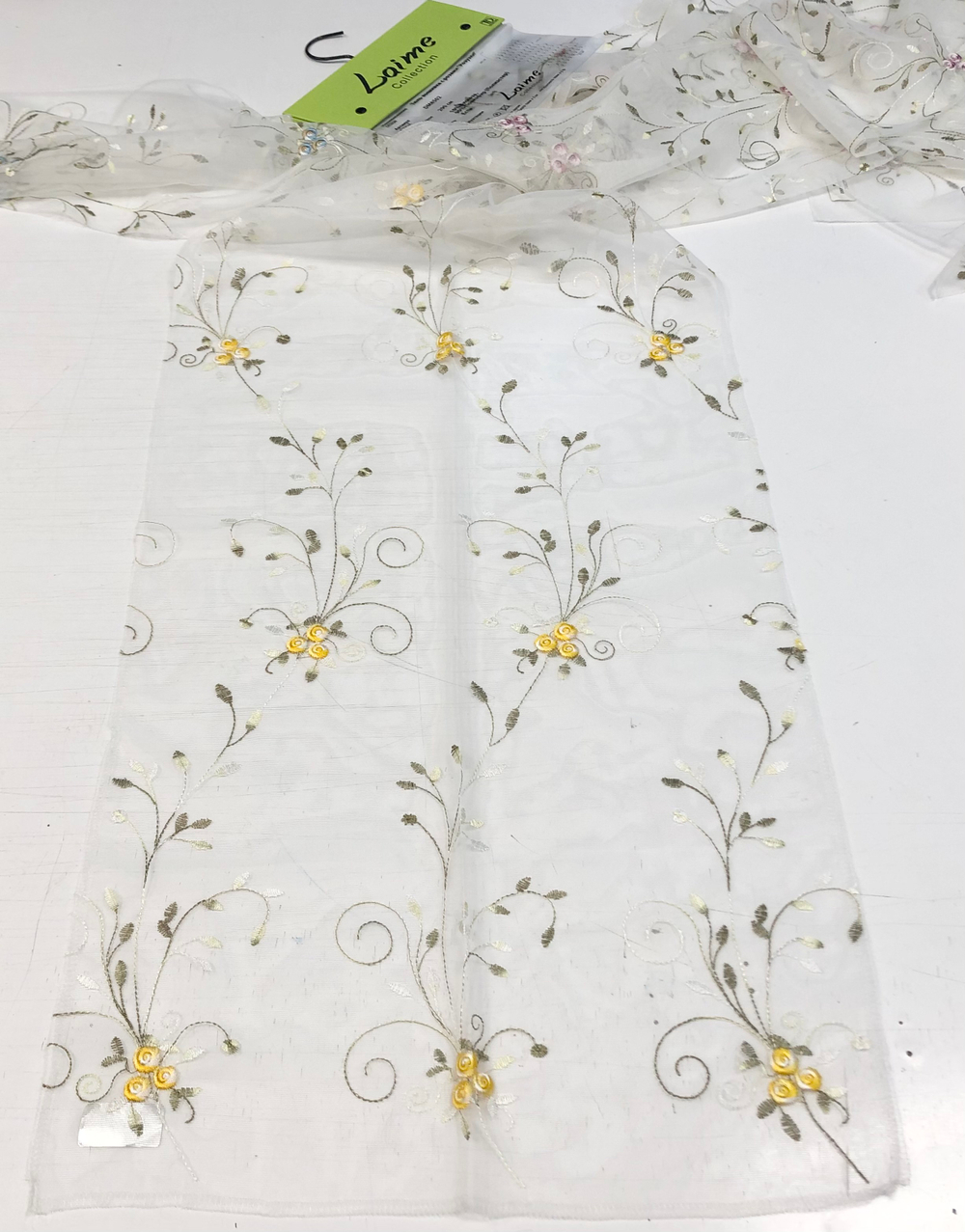 Тюль сетка с вышивкой розами Laime арт. Розуэлл DM8502 col. 05 (высота 290 см, Турция)