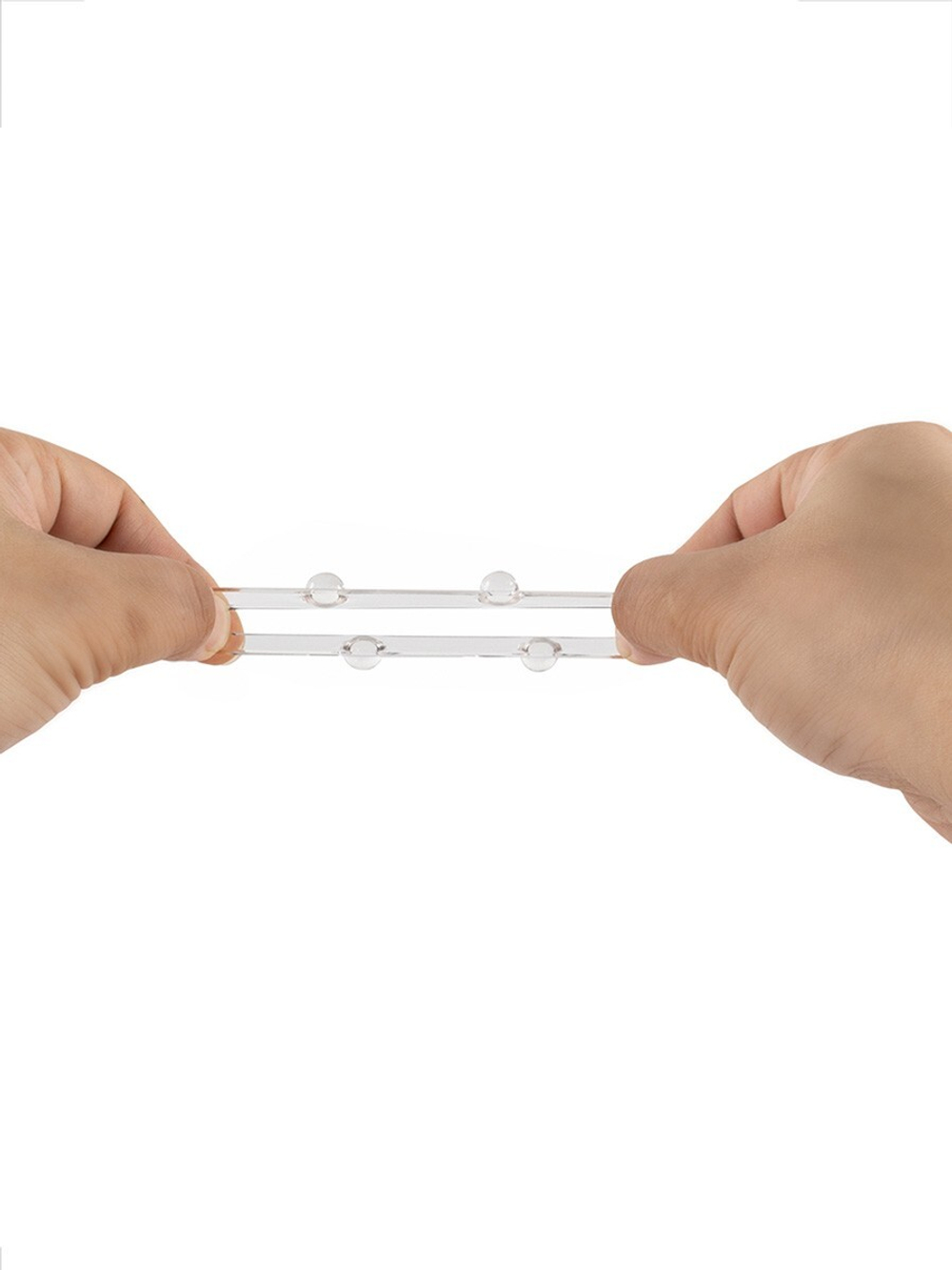 Прозрачное эластичное эрекционное кольцо с 6 шариками (Цвет: прозрачный)