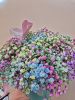 Гипсофила композиция в шляпной коробке