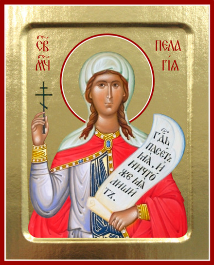Икона Пелагеи, мученицы на дереве: 125 х 160 (Синопсисъ)