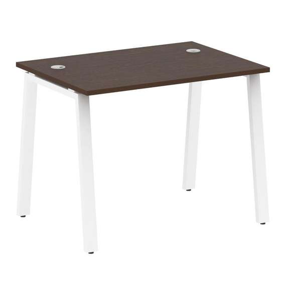 Metal System Стол письменный на А-образном м/к БА.СП-1 Венге Цаво/Металл Белый 1000*720*750