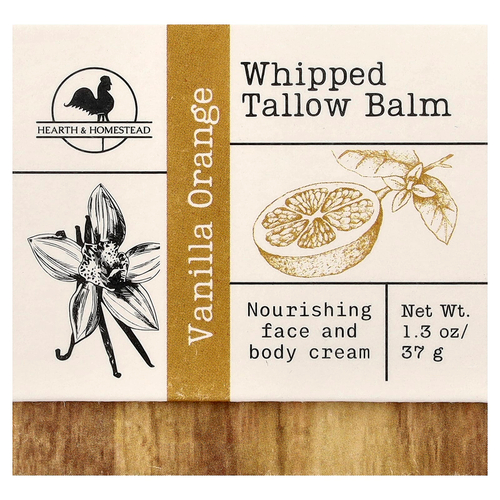 Hearth and Homestead, бальзам с взбитым жиром, ваниль и апельсин, 37 г (1,3 унции)