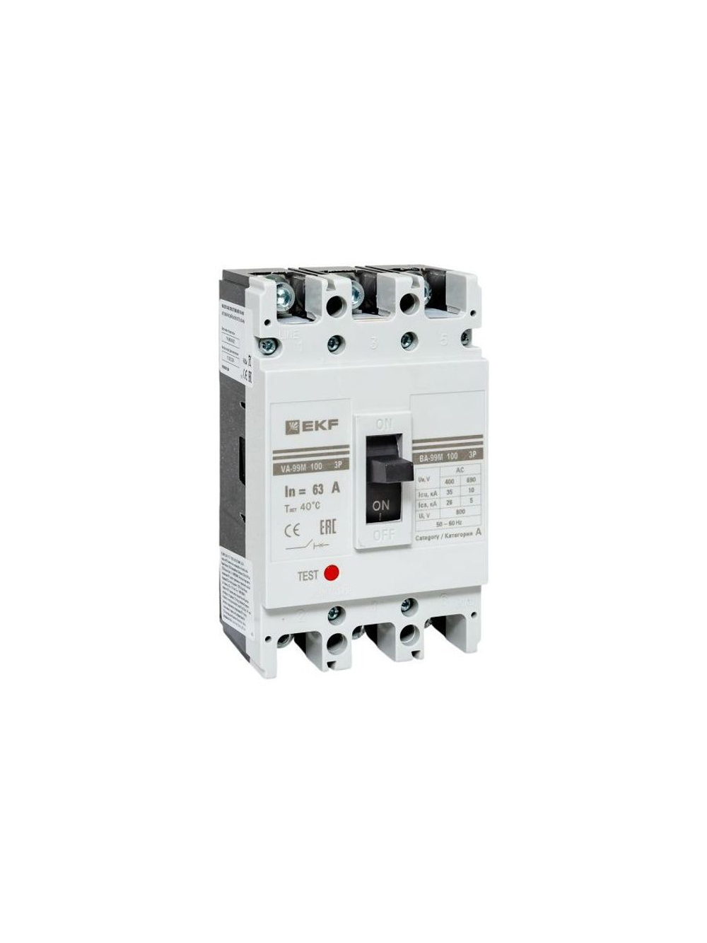 Выключатель автоматический 3п 100/63А 35кА ВА-99М PROxima EKF mccb99-100-63m