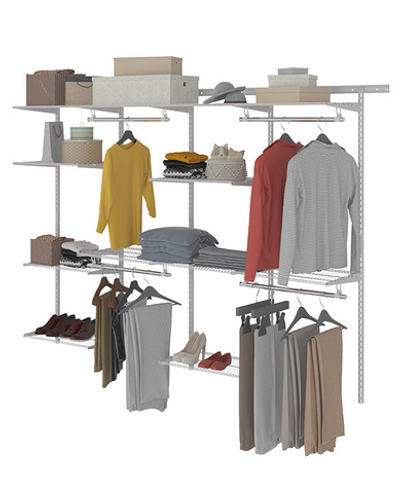 ПРАКТИК Гардеробная система Max G240 белая, 255x45x205 см