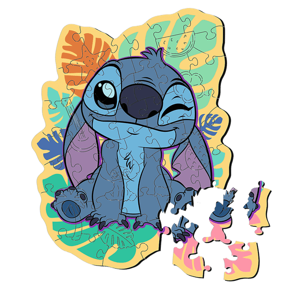 Pazl \ Puzzle \ Пазлы Puzzles - "50 Wooden Contour Puzzle" - Happy Stitch / Disney Lilo&amp;Stitch