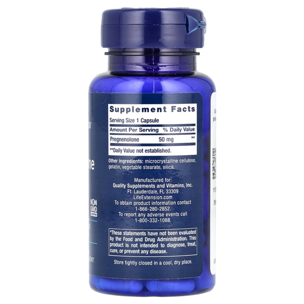 Life Extension Pregnenolone 50 mg, 100 капс, Прегненолон