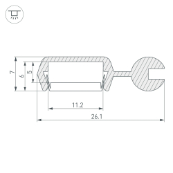 Профиль POLI-2000 ANOD (Arlight, Алюминий) 021738