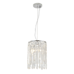 Подвесной светильник 1x60Вт E14, металл/хрусталь, хром
