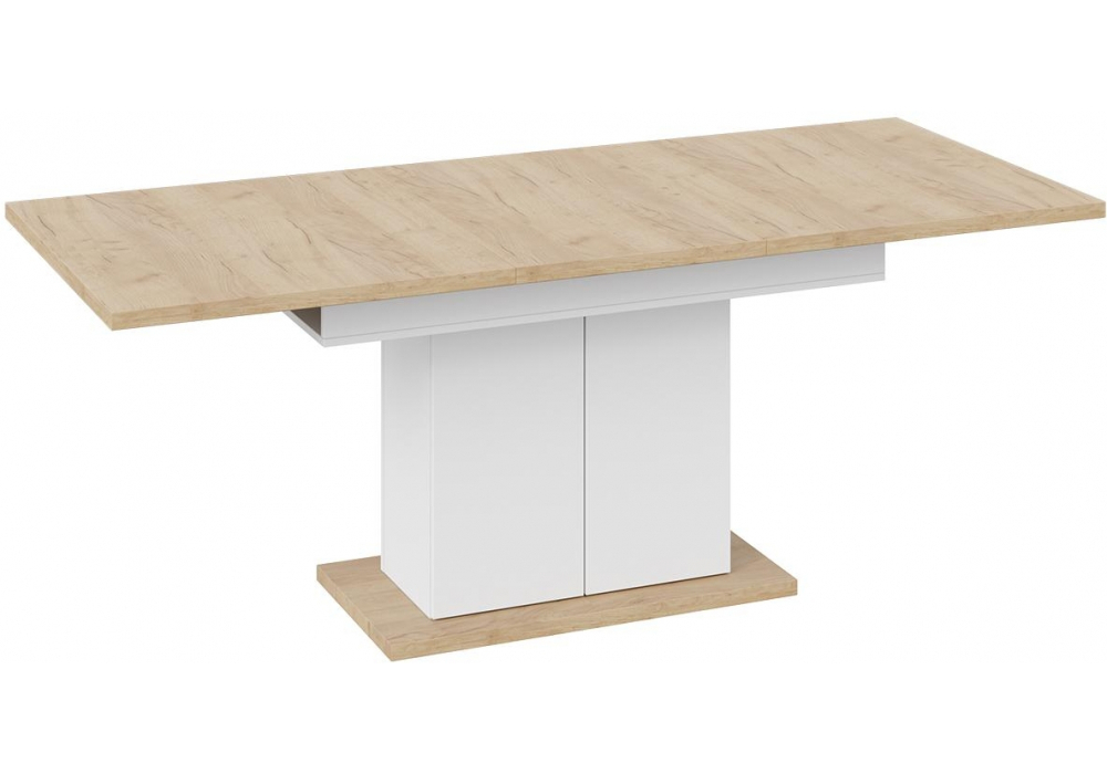 Стол деревянный Woodville Детройт Тип 1 белый, дуб крафт золотой