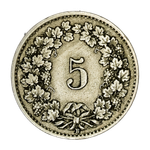 Switzerland, 5 Rappen, 1929 – Libertas Series, VF