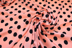 Вискоза персиково-розовая в средний черный горох