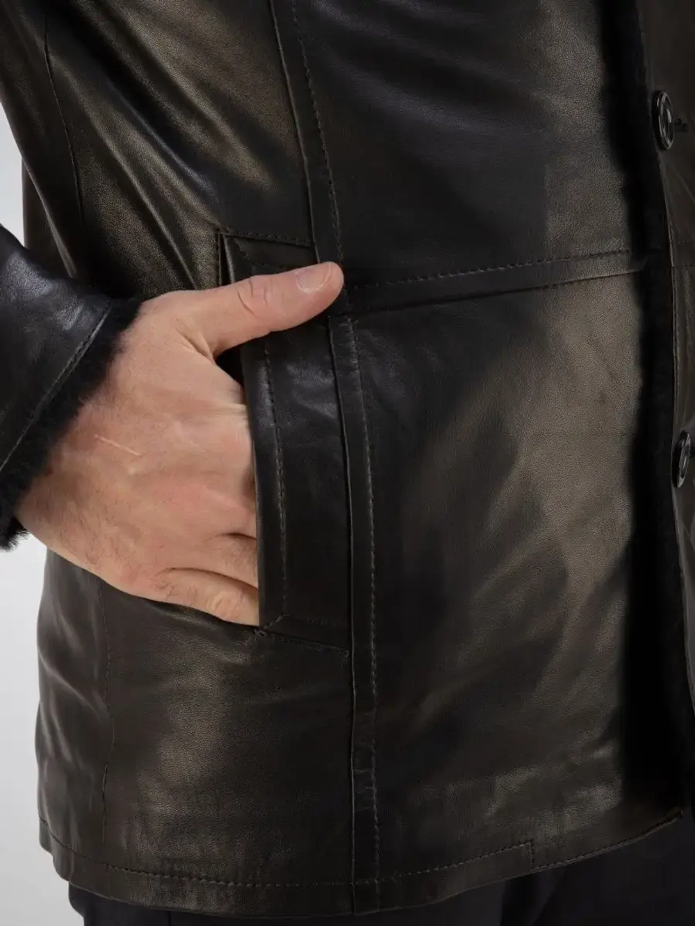 Дубленка мужская натуральная на меху куртка зимняя Турция