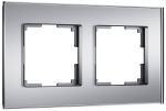 Рамка на 2 поста Senso (серебряный, стекло soft-touch)