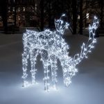 светодиодный олень Пьющий ажурный каркас