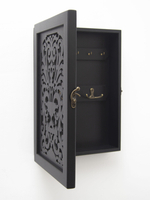 Ключница настенная "Прованс" 34*24*7см, из массива дерева с резной дверцей