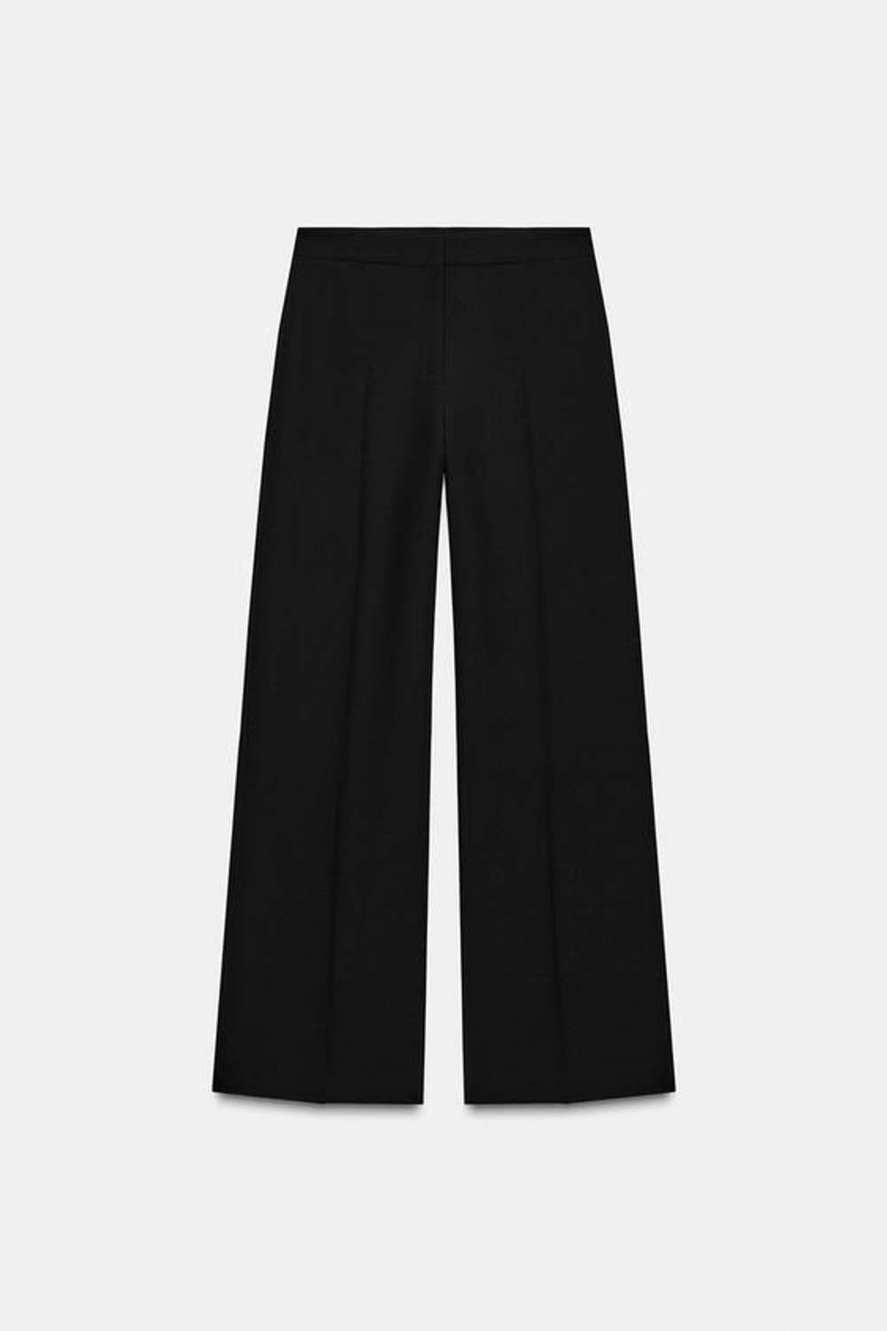 ZARA БРЮКИ ПРЯМОГО КРОЯ С ВЫСОКОЙ ПОСАДКОЙ, ЧЕРНЫЙ