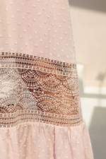 Летнее платье с вставками из кружева (Размер: S) (Цвет: бордовый)