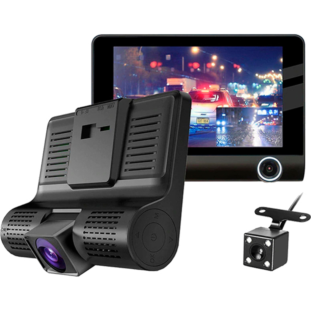 Автомобильный видеорегистратор ENERGY POWER 504 HD + 2 камеры (черный)