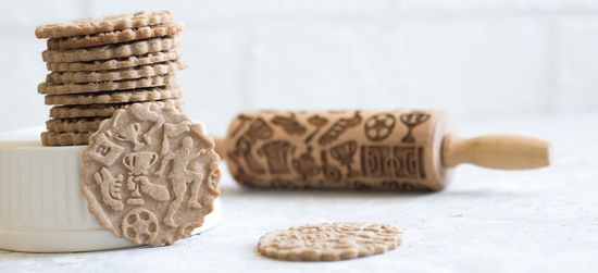 Малая скалка с узором Футбол