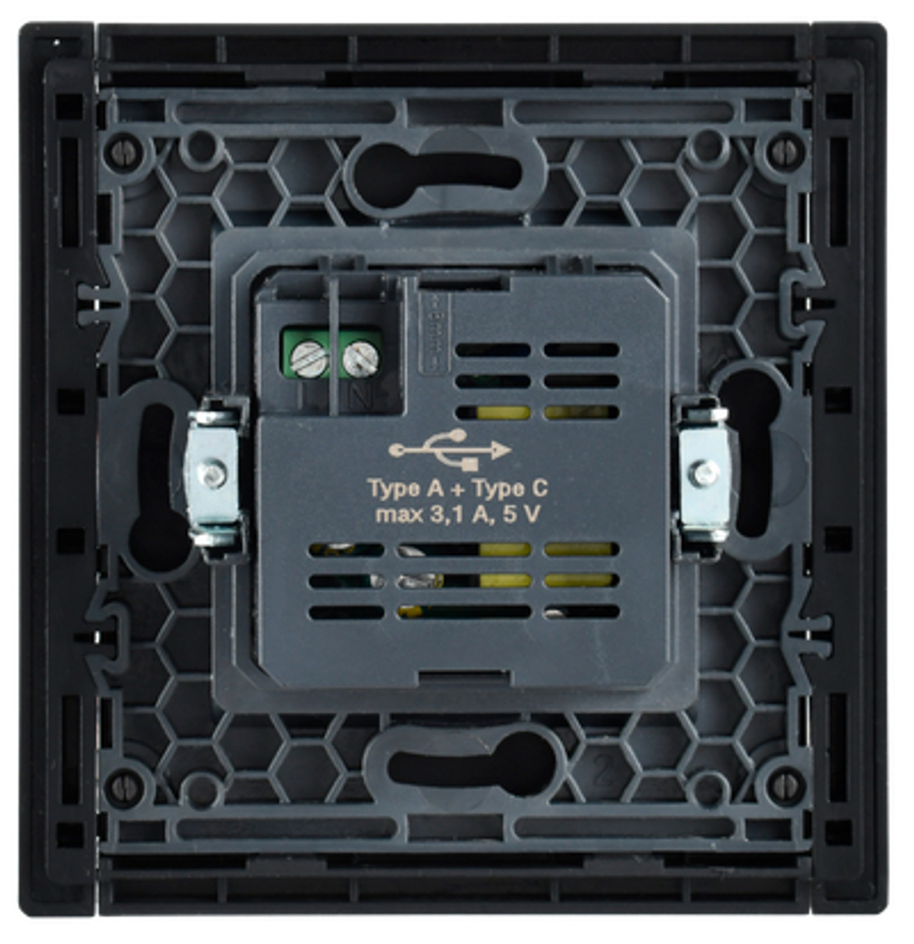 FORTE&PIANO Розетка USB A+C 3,1А FP150 черный IEK