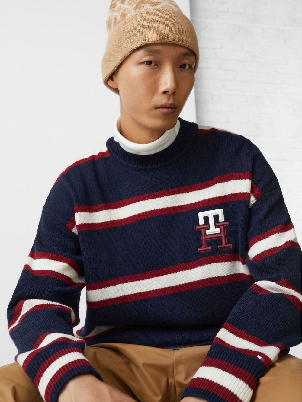 Свитер Tommy Hilfiger TH Monogram Stripe Wool Desert Sky