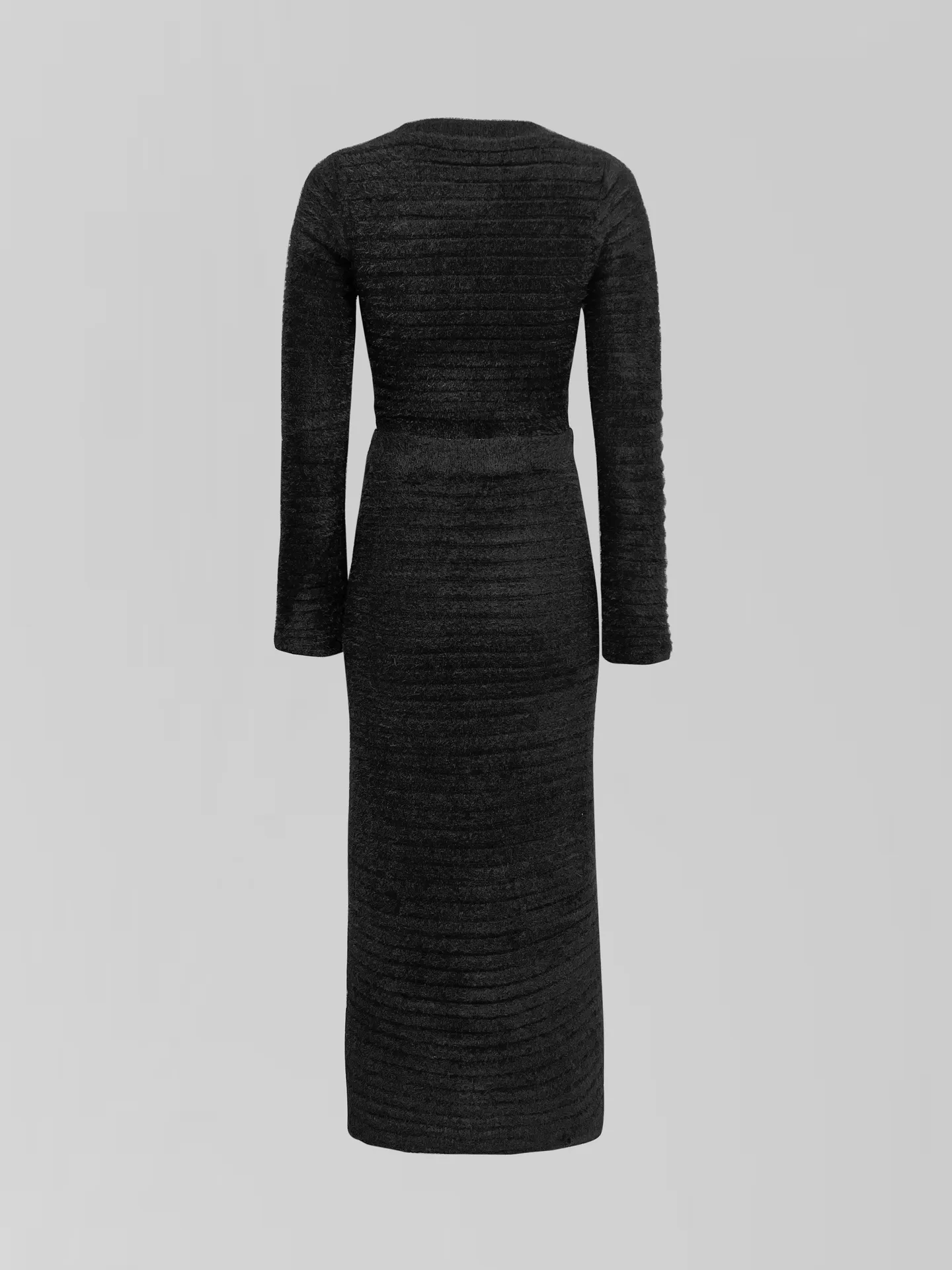 Костюм трикотажный 888 90222 однотонный из укороченного свитера и прямой юбки