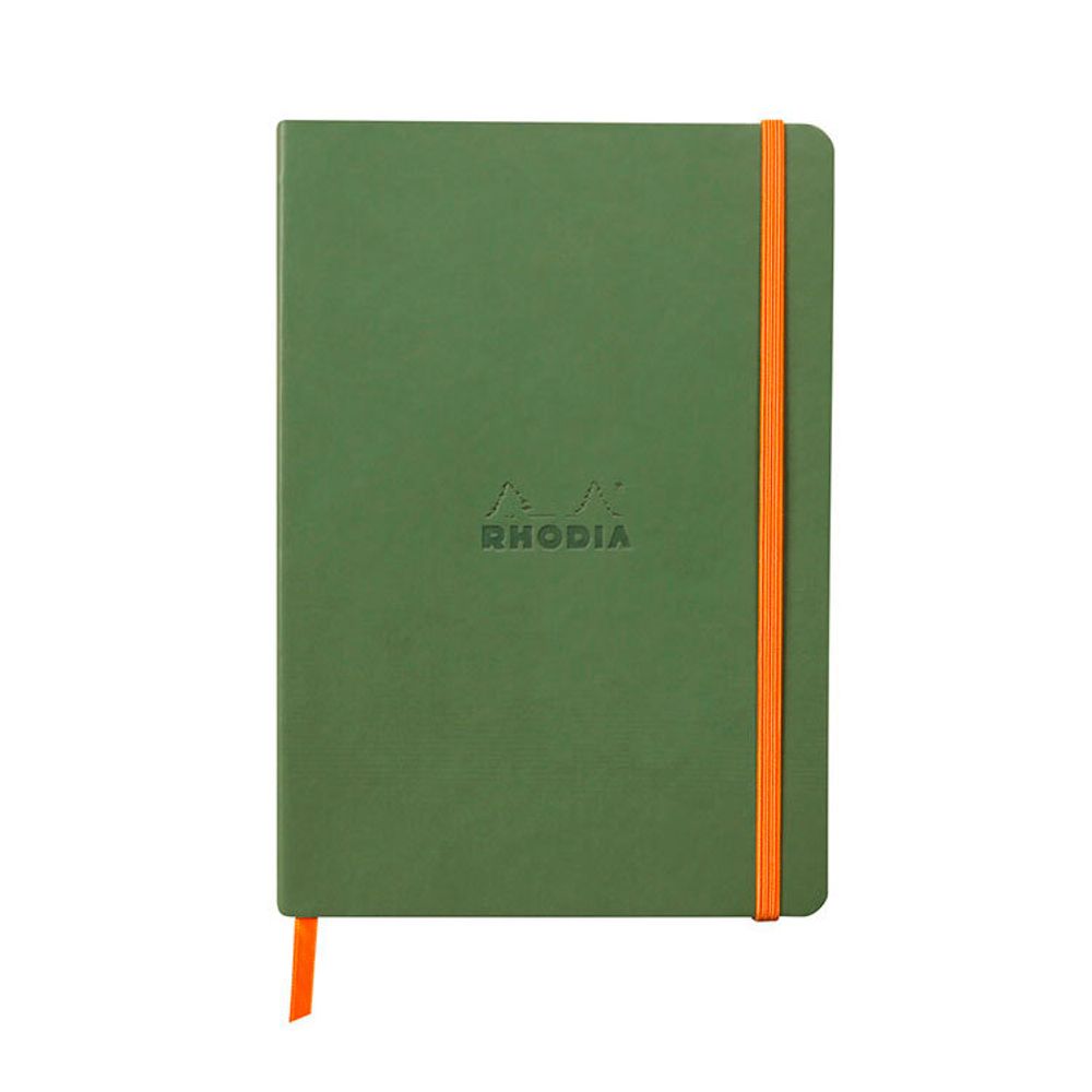 Записная книжка Rhodiarama в мягкой обложке A5 в точку 90 гр Sage зеленая (117440C)