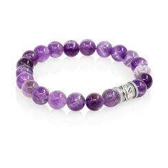Браслет Денежный импульс из натурального аметиста с руной Феху из серебра 925