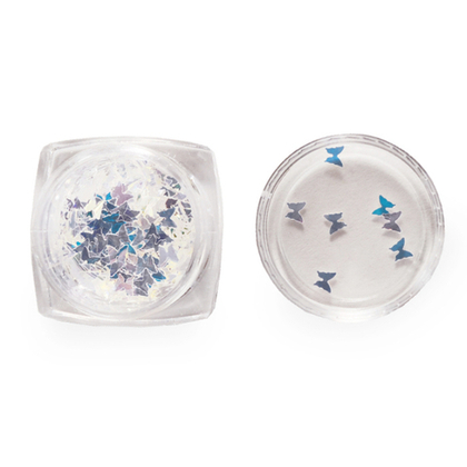 Дизайн для ногтей: пайетки зеркальные (бабочки)