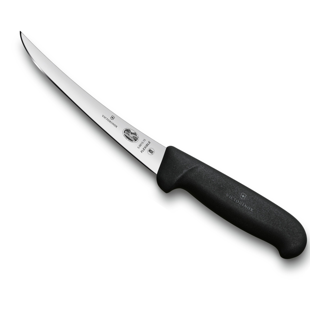 Нож Victorinox разделочный, лезвие 15 см прямое, черный