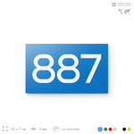 Номер на дверь 887, табличка на дверь для офиса, квартиры, кабинета, аудитории, склада, голубая 120х70 мм, Айдентика Технолоджи