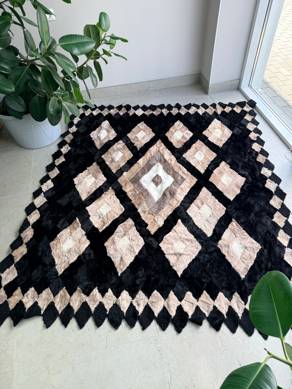 Покрывало меховое ковер из шкуры овчины