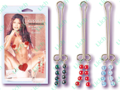 Зажим на половые губы с перламутровыми камнями